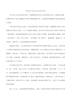 参加班子生活会上的点评发言.docx