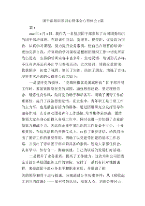 团干部培训参训心得体会心得体会2篇.docx