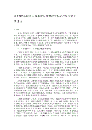在2022年城区市容市貌综合整治大行动攻坚大会上的讲话.docx
