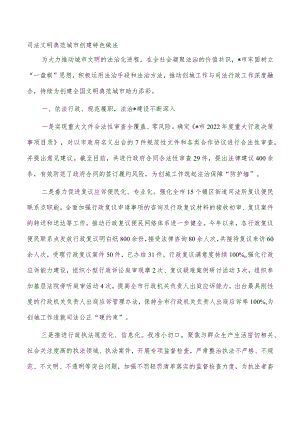 司法文明典范城市创建特色做法.docx