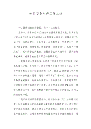 公司安全生产工作总结.docx