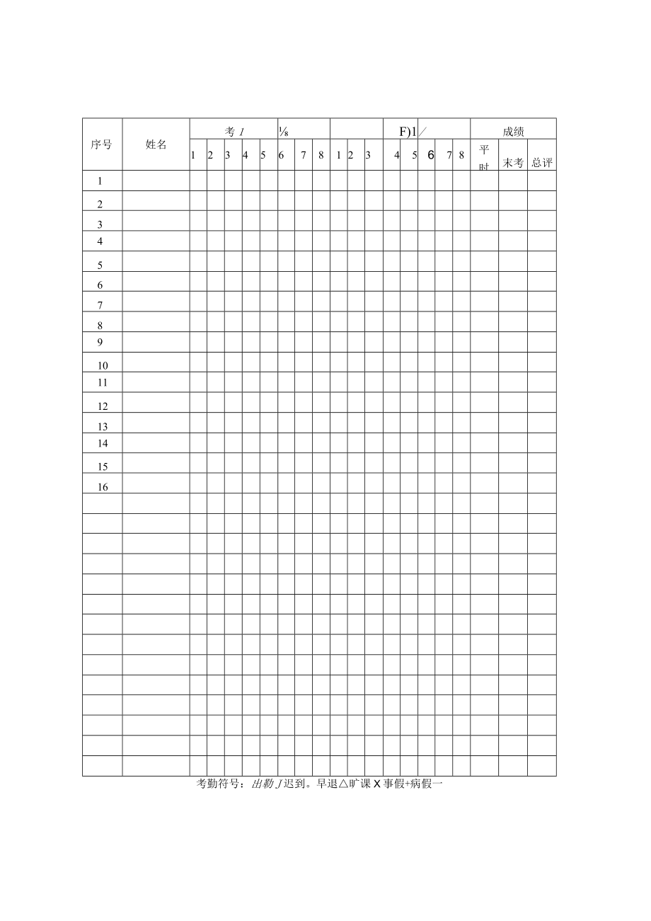 学院学生平时考勤及成绩汇总表.docx_第2页