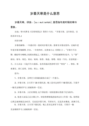 岁暮天寒是什么意思.docx