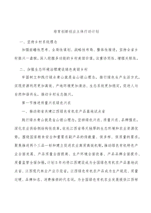培育创新创业主体行动计划.docx