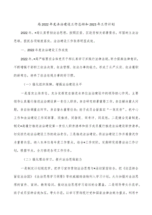 局2022年度法治建设工作总结和2023年工作计划.docx
