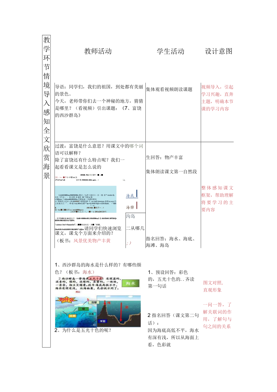 富饶的西沙群岛教学设计.docx_第3页