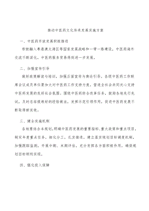 推动中医药文化传承发展实施方案.docx