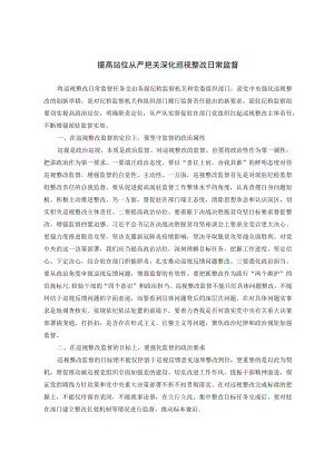 提高站位 从严把关 深化巡视整改日常监督.docx