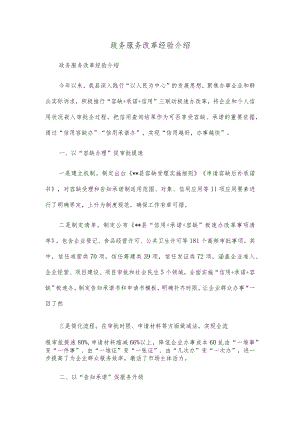 政务服务改革经验介绍.docx