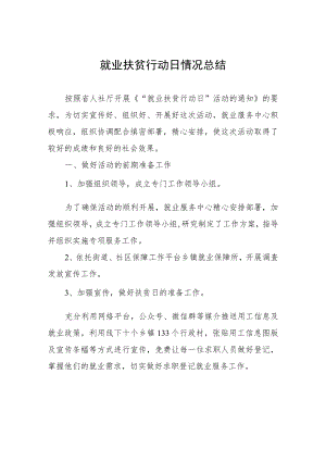 就业扶贫行动日情况总结.docx