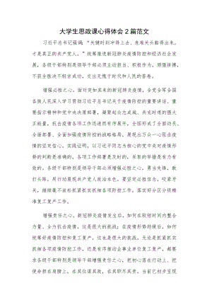 大学生思政课心得体会2篇范文.docx