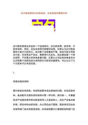 应付账款管控从财务角度、业务角度的管理分析.docx