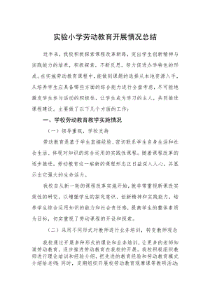 实验小学劳动教育开展情况总结.docx