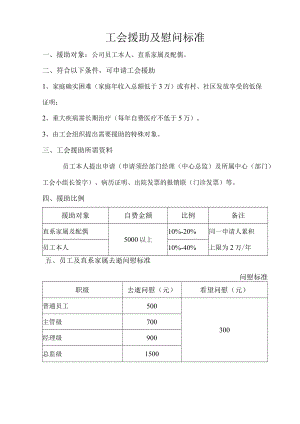 工会援助及慰问标准.docx