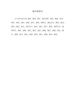 捕字的组词.docx