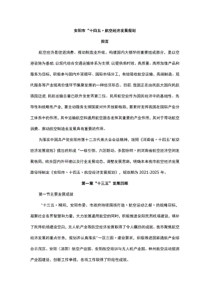 安阳市“十四五”航空经济发展规划.docx