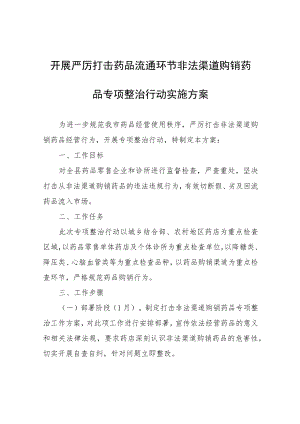 开展严厉打击药品流通环节非法渠道购销药品专项整治行动实施方案.docx