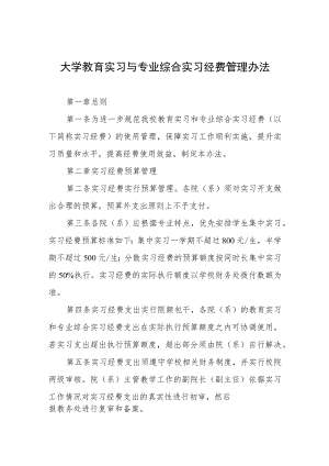 大学教育实习与专业综合实习经费管理办法.docx