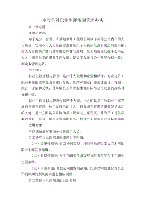 控股公司职业生涯规划管理办法.docx
