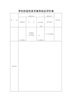 学生阶段性美术素养综合评价表.docx