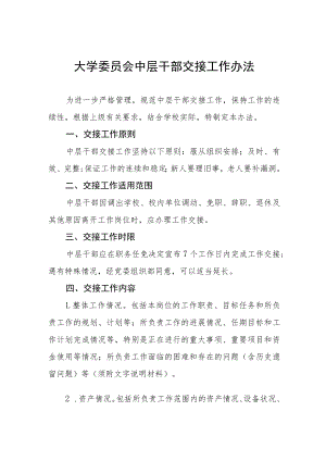 大学委员会中层干部交接工作办法.docx