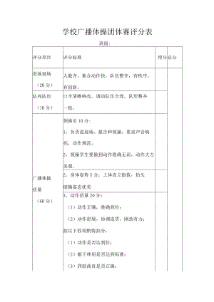学校广播体操团体赛评分表.docx