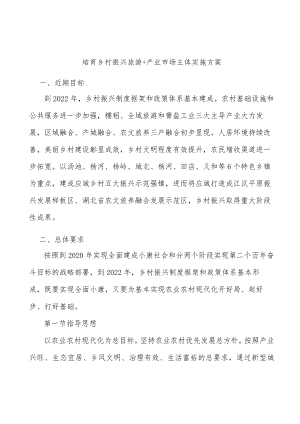 培育乡村振兴旅游＋产业市场主体实施方案.docx