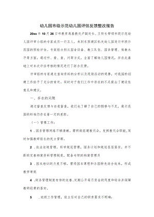 幼儿园市级示范幼儿园评估反馈整改报告.docx