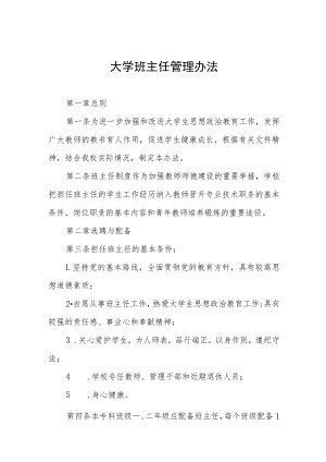 大学班主任管理办法.docx