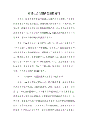 市域社会治理典型经验材料.docx