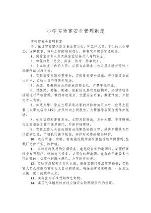小学实验室安全管理制度.docx