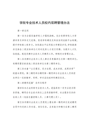 学院专业技术人员校内双聘管理办法.docx