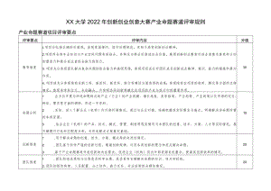 大学2022年创新创业创意大赛产业命题赛道评审规则.docx