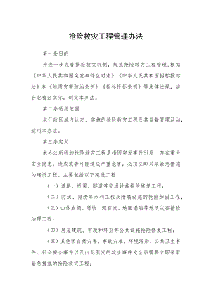 抢险救灾工程管理办法.docx