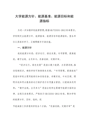 大学能源方针、能源基准、能源目标和能源指标.docx