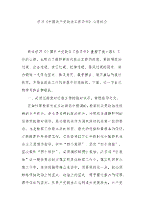 学习《中国共产党政法工作条例》心得体会.docx
