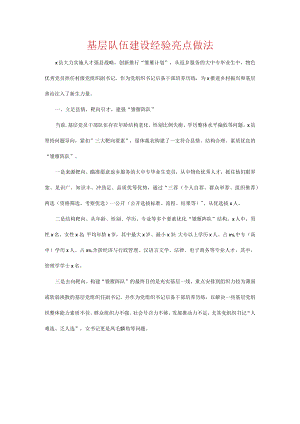 基层队伍建设经验亮点做法.docx