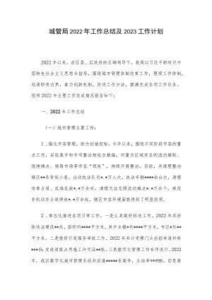 城管局2022年工作总结及2023工作计划.docx