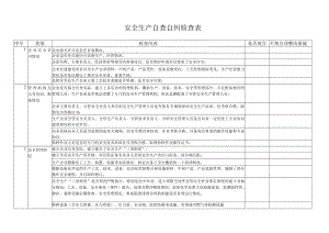 安全生产自查自纠检查表.docx