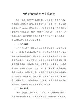 推进分级诊疗制度实施意见.docx