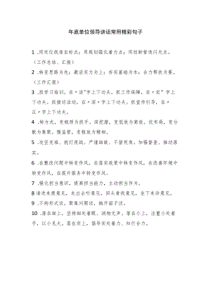 年底单位领导讲话常用精彩句子.docx