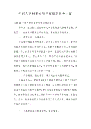 干部人事档案专项审核情况报告六篇.docx