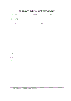 外语系毕业论文指导情况记录表.docx