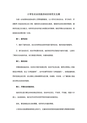 小学生社会实践活动总结范文五篇.docx