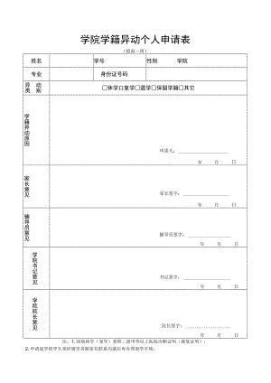 学院学籍异动个人申请表.docx