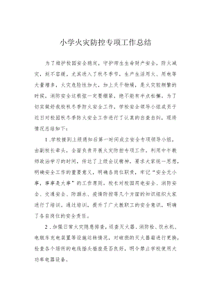 小学火灾防控专项工作总结.docx