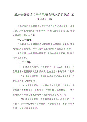 易地扶贫搬迁旧房拆除和宅基地复垦复绿工作实施方案.docx