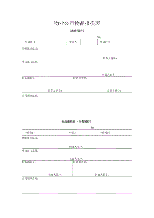 物业公司物品报损表.docx