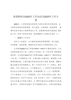 街道财政办2022年工作总结及2023年工作计划.docx