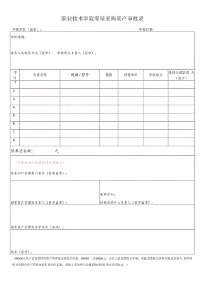 职业技术学院零星采购资产审批表.docx